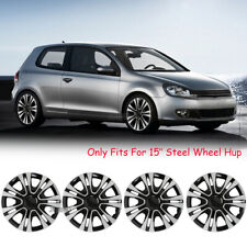 For Vw Golf 15 4x Wheel Cover Full Set Hub Cap Fit R15 Tire Steel Rim Snap-on