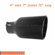 4 Inlet 7 Outlet 15 Length Black Diesel Stainless Steel Bolt On Exhaust Tip