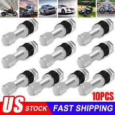10pcs Stainless Steel Wheel Tire Valve Stems Hight Pressure Bolt In With Caps Us