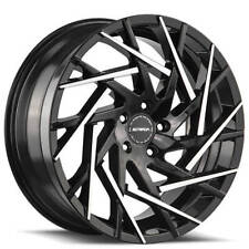 20 22 24 Strada Wheels Nido Gloss Black With Machined Tips Rims