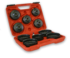 11 Piece Oil Filter Cup Cap Wrench Set - 12 To 38 Reducer Plastic Case