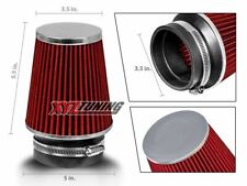 3.5 Red Narrow High Flow Cold Air Intake Cone Replacement Dry Filter