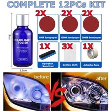 12pc Car Headlight Lens Restoration Repair Kit Polishing Cleaner Cleaning Tools