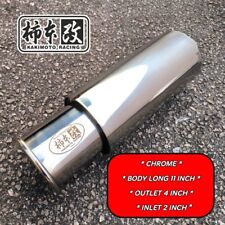 New Genuine Japan Kakimoto Chrome Tail Racing Muffler Exhaust Out 4.0 In 2.0