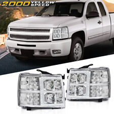 Fits 2007-2013 Chevy Silverado 1500 2500hd 3500hd Led Drl Headlights Headlamps
