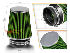 Green 3.5 Inches Inlet Cold Air Intake Cone Dry Type Narrow Filter