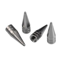 4x Sharp Pointed Spikes Bullet Valve Stem Caps Covers Tire Screws Metal Aluminum