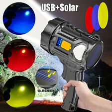 900000000lm Solarusb Led Searchlight Rechargeable Spotlight Handheld Flashlight