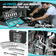 Duratech 38 Drive Socket Set 40 Pcs Tool Set Standard Saemetric Sockets