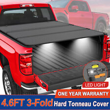4.54.6ft Hard Solid Tonneau Cover 3-fold For 2022-2024 Ford Maverick Truck Bed