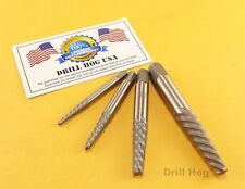 4 Pc Spiral Easy Out Ez Set Screw Extractor Bolt Lifetime Warranty Drill Hog