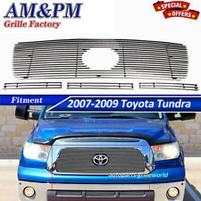 Fits 2007-2009 Toyota Tundra Billet Grille Grill Chrome Combo 4pcs 2008