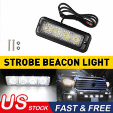 4 Led Car Truck Brighter Beacon Warning Hazard Flash Strobe Light Bar White