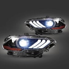 For 2018-2023 Ford Mustang Dual Beam Headlights Led Drl Projector Pairs Wbulbs