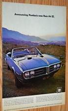 1968 Pontiac Firebird Convertible Original Vintage Advertisement Print Ad 68