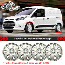 Set Of 4 16 Deluxe Silver Hubcaps For Ford Transit Connect Cargo Van 2014-2023