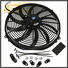Universal 16 Black 1500 Cfm Electric Cooling Slim Push Pull Radiator Fan 12v