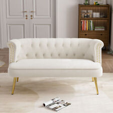 Modern Velvet Sofa Loveseat Button Tufted Nailhead Armchair Couch Wmetal Legs