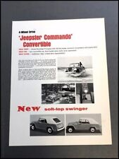 1968 Jeep Jeepster Commando Convertible Vintage 1-page Car Brochure Leaflet