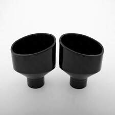 Pair Black 6 Oval Exhaust Tips 2.5 In 304 Stainless Steel For Audi Rs Look