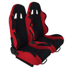 Universal Reclinable Racing Car Seats Single Regulator Double Slide Black Red