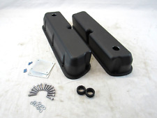 Sbf Ford 289 302 5.0l Aluminum Valve Covers Smooth W Hole Black E41206bk