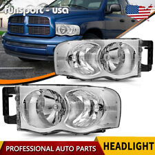 Headlights For 2002-2005 Dodge Ram 1500 2500 3500 Chrome Housing Headlamps Pair