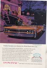 1960 Print Ad Pontiac Bonneville Convertible Art Fitzgerald Illustration Night