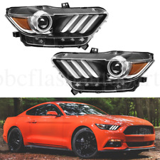Headlights Pair For 2015 2016 2017 Ford Mustang Hidxenon Wled Drl Lhrh 15-17
