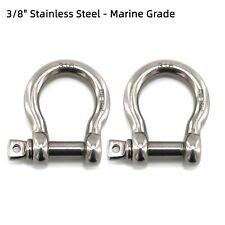 D Ring Shackle 38 Stainless Steel Heavy Duty Bow Shackle Clevis Screw Pin 2 Pcs