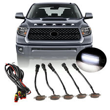 5pcs For Toyota Tundra 2008-2022 Front Grille White Led Light Raptor Style Grill