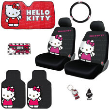 For Ford 8pc Hello Kitty Car Truck Seat Steering Covers Mats Accessories Set
