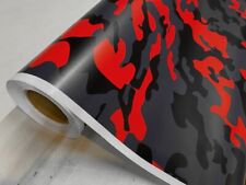 Red Black Gray Camo Camouflage Vinyl Car Wrap Film Sheet Free Tools2 Feet Up