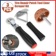 Tire Repair Patch Tool Liner Scraper Kit Grinding Head Buffing Wheel Car Truck