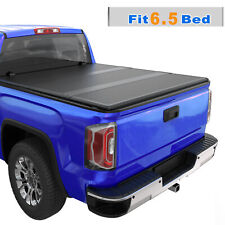 6.5ft 3-fold Hard Solid Truck Bed Tonneau Cover Fiberglass For 2015-22 Ford F150