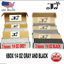 6box 14 Oz Gray And Black Wheel Weights Stick-on Adhesive Tape 54 Lbs Lead-free