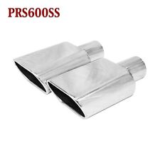 Prs600ss Pair 2.25 Stainless Oval Exhaust Tips 2 14 Inlet 6 12 6.5 Long