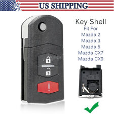 For Mazda 2 3 5 Cx7 Cx9 Flip Remote Key Fob Case Shell Blade 3button Replacement