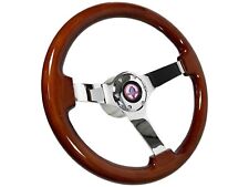 1964-67 Ford Mustang Cobra 6-bolt Sport Mahogany Wood Steering Wheel Kit Shelby