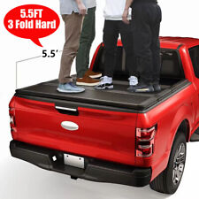 For 15-20 Ford F150 5.5ft Hard Bed Fiberglass Tri-fold Tonneau Cover Wled