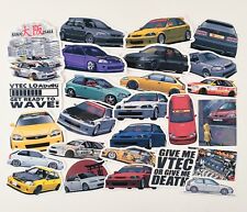 Jdm Legend Honda Civic Ek9 Type R Vtec Hot Hatch Decal Vinyl Stickers