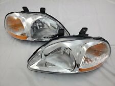 For 1996 1997 1998 Honda Civic Jdm Chrome Complete Replacement Headlight Set