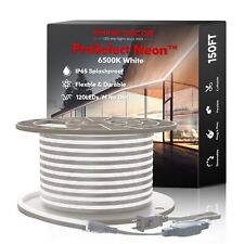 Led Neon Rope Lights 150ft Dimmable Neon Led Strip Lights 6500k Cool White 1...
