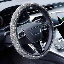 Women Diamond Leather Steering Wheel Cover With Bling Bling Crystal Rhinestones