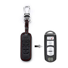4 Buttons Remote Key Bag Holder Pu Leather Cover Case Fit Mazda 3 6 Mx-5 Cx7
