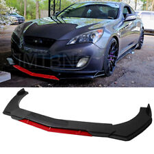 For Hyundai Genesis Coupe Carbon Fiber Front Bumper Red Lip Splitter Spoiler