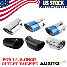Auto Car Stainless Steel Rear Exhaust Pipe Tail Muffler Tip Round Accessories