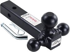 Trailer Receiver Tow Hitch Triple Ball Mount With Hitch Pin Fits 2 Inch Receiver