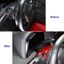 Red Real Carbon Fiber Steering Wheel Base Trim Cover For Corvette C8 Z06 20-23