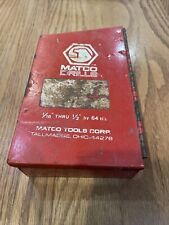 Vintage Matco Tools 29-piece Drill Bit Set Incomplete Metal Box Usa